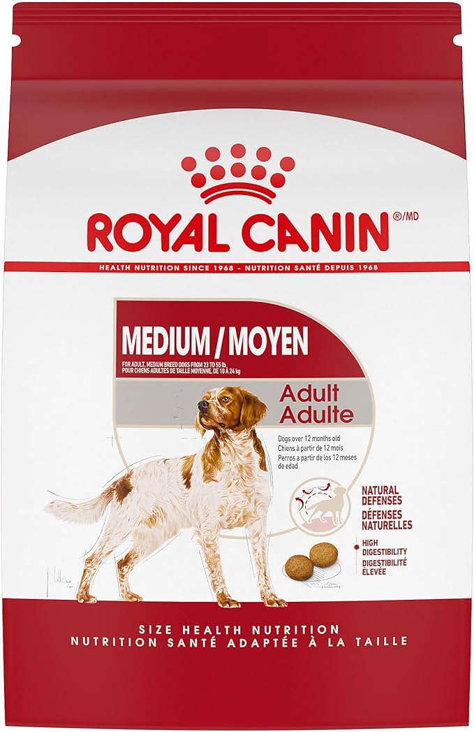 Royal Canin Medium Breed Adult Dry Dog Food, 30 lb bag - PAWPICO