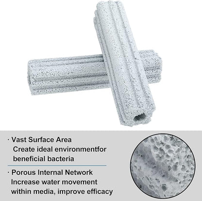 Ceramic Bio Filter Media for Aquarium Sump Canister Pond Fish Tank, Vast Surface Area (6.2" Length / 56pcs) RealPlus