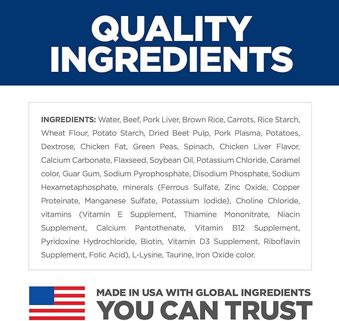 Hill's Science Diet Adult 1-6, Adult 1-6 Premium Nutrition, Wet Dog Food, Beef & Vegetables Stew, 12.8 oz Can, Case of 12 - PAWPICO