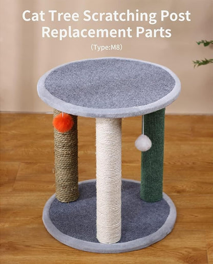 BNOSDM 15" x 2.75" M8 6 Pack Cat Tree Scratching Post Replacement Parts for Indoor Cats Tower Rope Scratch Poles Refill Sisal Pole Part for Refurbishment Accessories Spare Green - PAWPICO