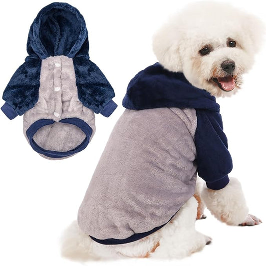 FabriCastle Dog Hoodie Sweater, Dog Clothes, Dog Coat, Dog Jacket for Small or Medium Dogs Boy or Girl, Ultra Soft and Warm Cat Pet Sweaters (Grey Body, Large) - PAWPICO
