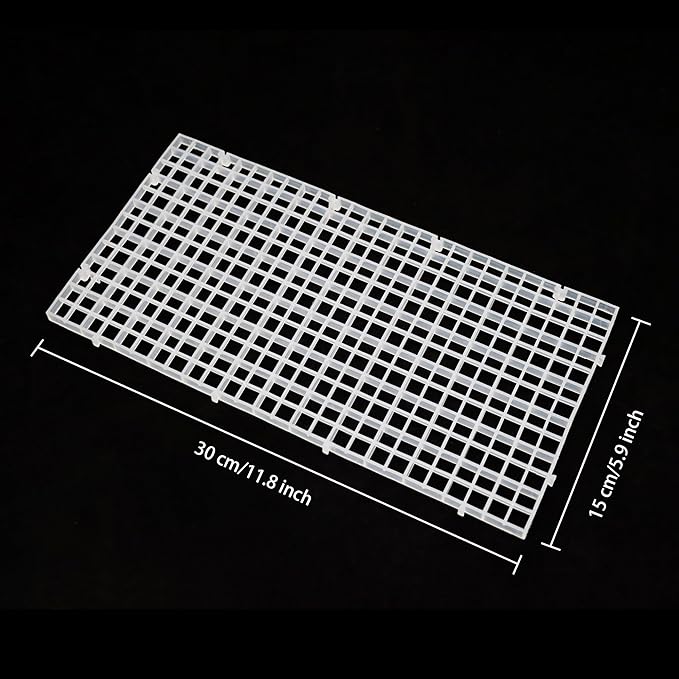 ALEGI Aquarium Fish Tank Divider Plastic Egg Crate Aquarium Filter Bottom Tray Plastic Grid (S 6pcs) ALEGIAquarium