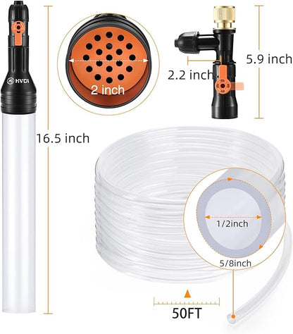 Gravel Vacuum for Aquarium Water Changer Fish Tank Cleaning Tools,Siphon Universal Quick Pump Aquarium Water Changing (50ft) enomol