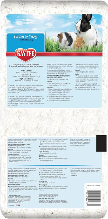 Kaytee Clean & Cozy White Small Animal Pet Bedding For Pet Guinea Pigs, Rabbits, Hamsters, Gerbils, and Chinchillas, 24.6 Liters Kaytee