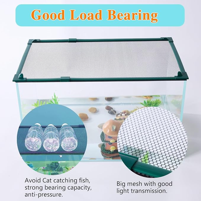 Magnetic Fish Tank Lid Fish Tank Cover for Preventing Fish from Jumping Out 39” x 19” (100x50CM) The Size can be Adjusted Smaller PAWPICO