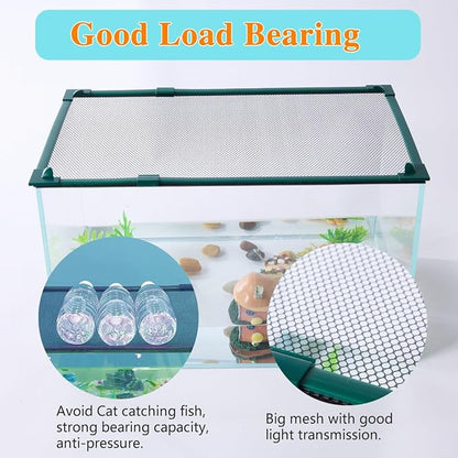 Magnetic Fish Tank Lid Fish Tank Cover for Preventing Fish from Jumping Out 39” x 19” (100x50CM) The Size can be Adjusted Smaller PAWPICO