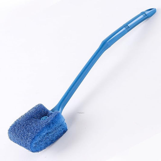 SLSON Aquarium Algae Scraper Double Sided Sponge Brush Cleaner Long Handle Fish Tank Scrubber for Glass Aquariums and Home Kitchen,15.4 inches SLSON