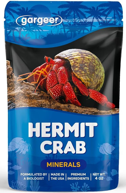 4oz Hermit Crab Mineral Supplement. Using Premium Ingredients ONLY, You Will Now Promote Optimal Growth, Exoskeleton Formation, and Support The Molting Process. Enjoy! Gargeer