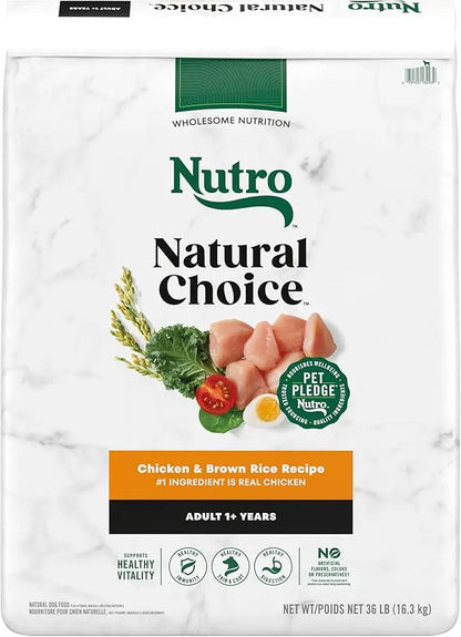 Nutro Natural Choice Adult Dry Dog Food, Chicken and Brown Rice Recipe 36 lbs. - PAWPICO