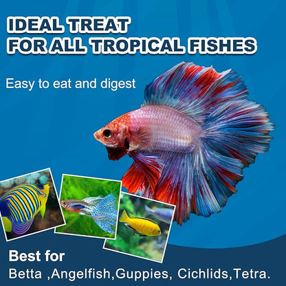 Betta Fish Food Three Effects -Daily Nutritional Supplement Body Increase Color Increase High -Protein Floating Pellets Betta Food (4oz) yizeril