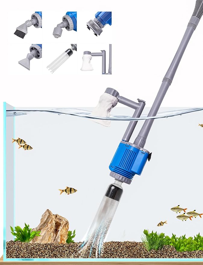 UPETTOOLS Aquarium Gravel Cleaner - Electric Automatic Removable Vacuum Water Changer Sand Algae Cleaner Filter Changer 110V/28W UPETTOOLS
