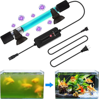 Clean Light for Aquarium，11 W&13 W Fish Tank Clean Light with Timer,Aquarium Green Killing Machine Waterproof Clean Submersible Lamp for Pond,Swimming Pool,Indoor AquariumPetsFishMonopoly