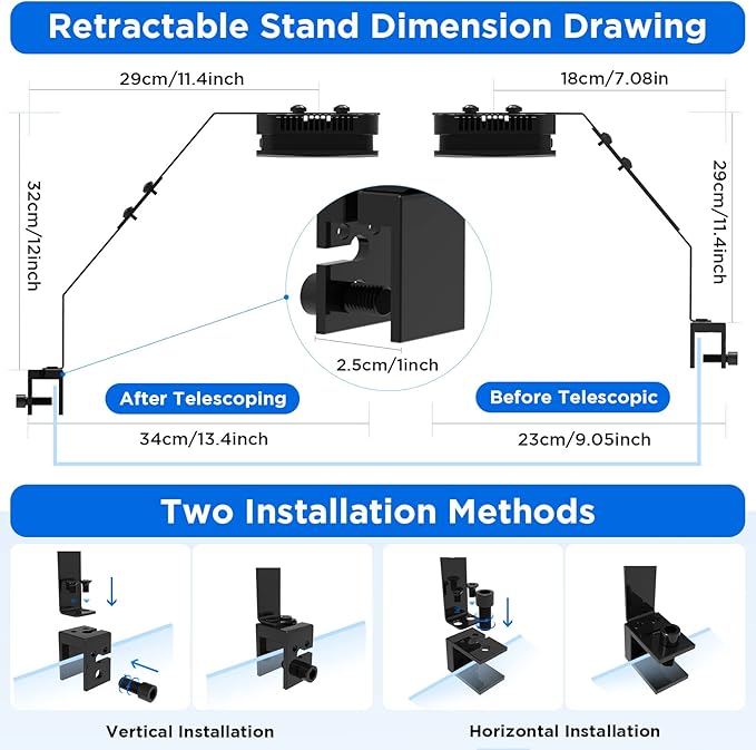 Lominie LED Aquarium Light, Full Spectrum Fish Tank Light, Clip on Saltwater Planted Light Adjustable Gooseneck for Saltwater Coral Fish Tanks, Dimmable Nano Refugium Tank Light Supports Remote WiFi Lominie