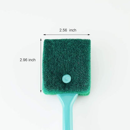 3 PCS Double-Sided Aquarium Fish Tank Algae Cleaning Brush with Non-Slip Handle, Sponge Scrubber Cleaner for Glass Aquariums and Home Kitchen AOODOOM