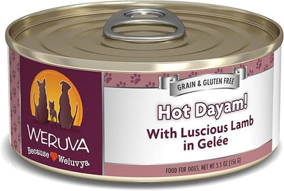 Weruva Classic Dog Food, Hot Dayam! with Lamb in Gelée, 5.5oz Can (Pack of 24) - PAWPICO