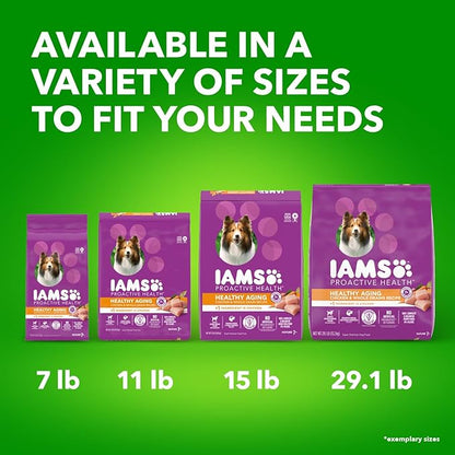 IAMS Proactive Health Healthy Aging Adult Dry Dog Food for Mature and Senior Dogs with Real Chicken, 7 lb. Bag - PAWPICO