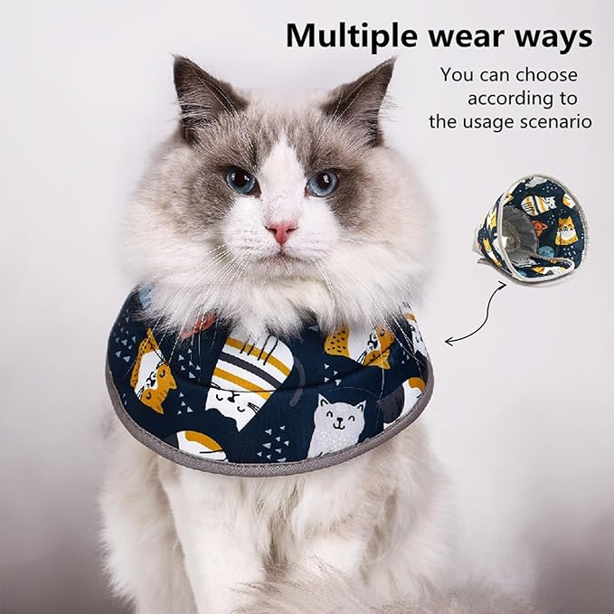 EWES Cat Cone Collar Soft L Size Alternative Neck Cones to Stop Licking for Cats Kitten Comfy Elizabethan Collars After Surgery Neuter Cat Donut Collar for Pet e Collar Recovery Shame EWES-Adesignerbrandspecializingingiftsandpets