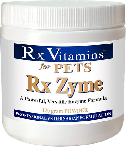 Rx Vitamins for Pets Rx Zyme for Dogs & Cats - Help Gastrointestinal Discomfort - Add to Food - 120g Powder RxVitamins