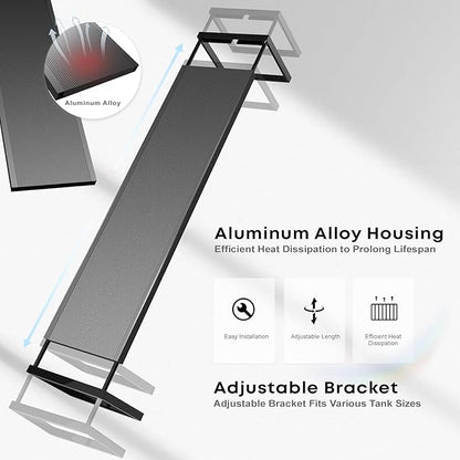 MagTool Brite Series Auto Aquarium LED Light with App-Controlled RGB+W LEDs, ADA Style Extendable Bracket, Supports Custom Sunrise/Sunset Colors in Manual/Auto/Custom Modes (Brite 60) MagTool