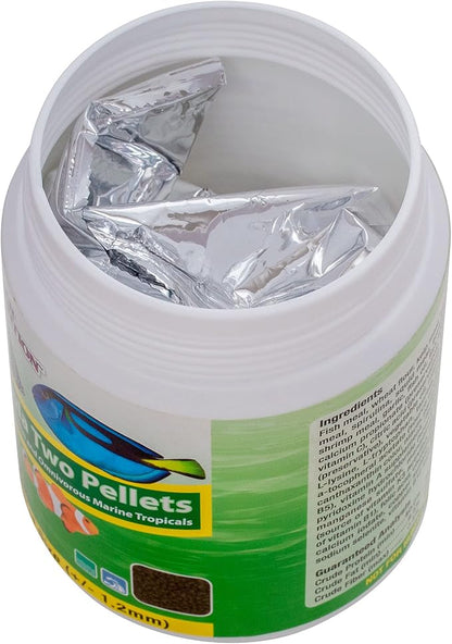 Ocean Nutrition Formula Two Pellets - Fish Food for Herbivorous & Omnivorous Marine Tropical Fish, High Protein(40%) - 7 oz (200 g) Small Pellets OceanNutrition