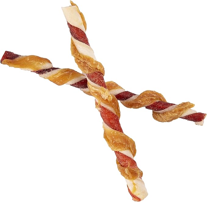 Good'n'Fun Triple Flavor Twists, Dog Chew Sticks, Premium Chicken and Beef Hide Treats for Dogs, 70 Count - PAWPICO