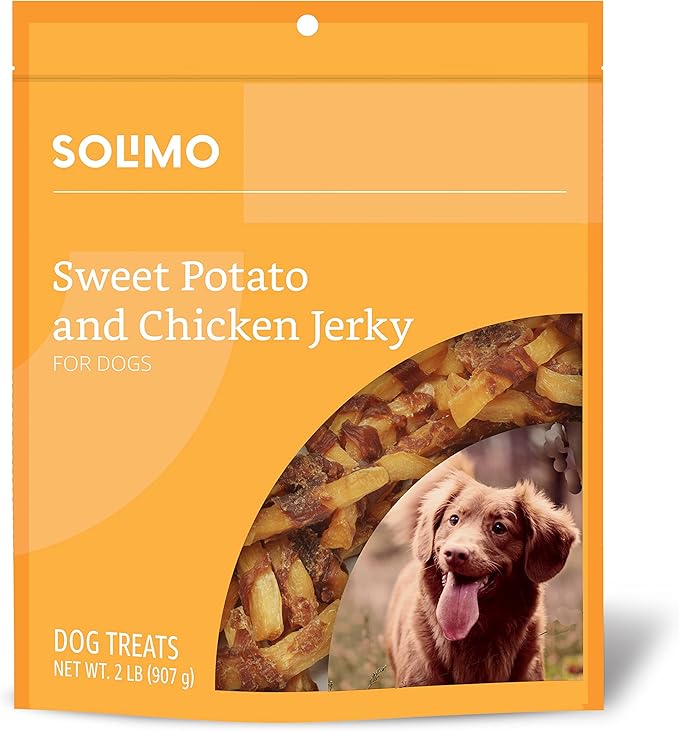 Amazon Brand - Solimo Sweet Potato & Chicken Jerky Dog Treats, 2 pounds - PAWPICO
