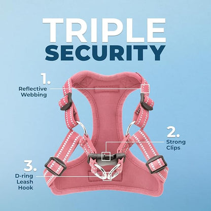 Best Pet Supplies Voyager Adjustable Dog Vest Harness Breathable No Pull Harness for Small, Medium, Large Dogs, Heavy Duty Harness for Walking, Jogging, Easy Step-in, Reflective Stripes - (Pink), L BestPetSuppliesLLC