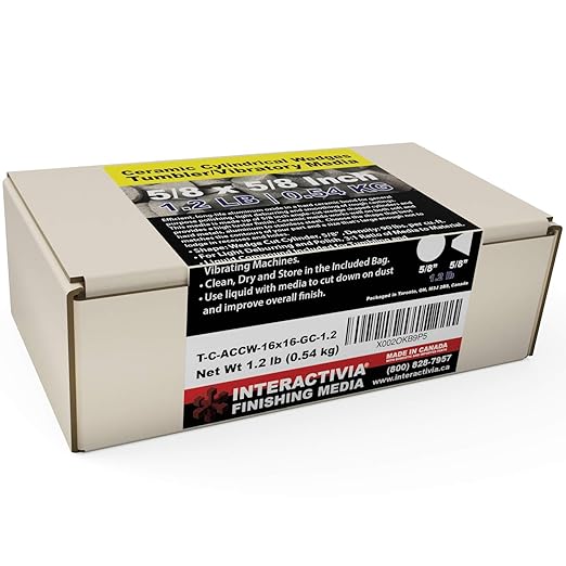 Ceramic Tumbling Media (1.2 lb - 5/8" x 5/8" Cylinder Wedges, Wedges - Ceramic General) InteractiviaFinishingMedia