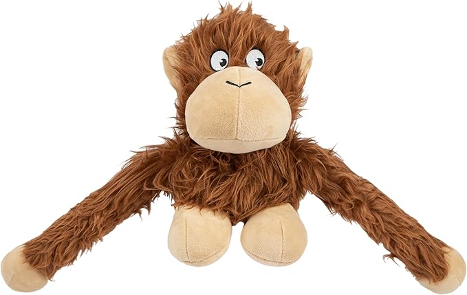 Best Pet Supplies O-Hug-Atan Interactive Squeaky Plush Toy for Small and Medium Breed Puppies or Dogs - O-Hug-Atan (Brown) - PAWPICO