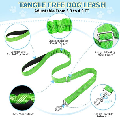 SlowTon No Pull Small Dog Harness and Leash Set, Puppy Soft Vest Harness Neck & Chest Adjustable, Reflective Lightweight Harness & Anti-Twist Pet Lead Combo for Small Medium Dogs(G,XXS) SlowTon