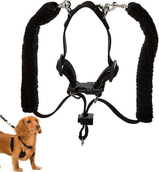 Sporn Original Training Halter, Small Dog Harness No Pull with Black Padded Sherpa Sleeves, Breathable No Pull Dog Harness for Small Dogs, Provides to All Small Sized & Toy Breeds Sporn