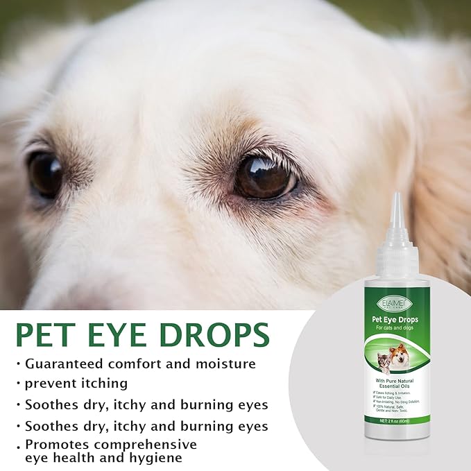 Dog Eye Drops, Eye Cleaner for Dogs & Cats Supports Eyes Infection Relief, Redness & Allergy Eyes Relief, Remove Tear Stain & Eye Debris - Pet Eye Gentle Care Supplement Cats Drops for Eyes - 2 fl oz… PAWPICO