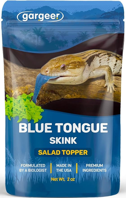 2oz Blue Tongue Skink Food Supplement, Flower Salad Mix Topper. Supercharge Juveniles & Adults Appetite, Health & Immune System. Complete Diet, Rich with Vitamins, Made in The USA. Enjoy! Gargeer