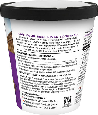 Nutri-Vet Pre and Probiotic Soft Chews for Dogs | Digestive Health Support | Tasty Alternative to Probiotic Powder | 120 Soft Chews Nutri-Vet