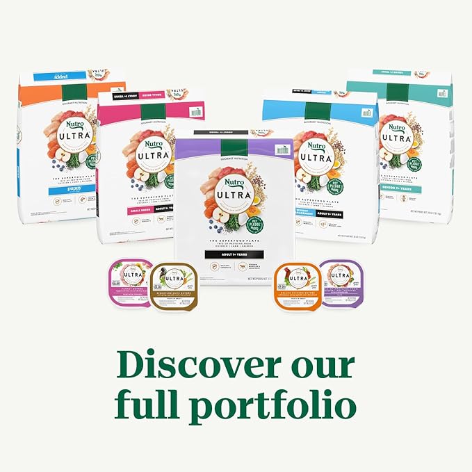 Nutro Ultra Adult Small Breed Dry Dog Food, Chicken, Lamb and Salmon Protein Trio, 22 lb. Bag - PAWPICO