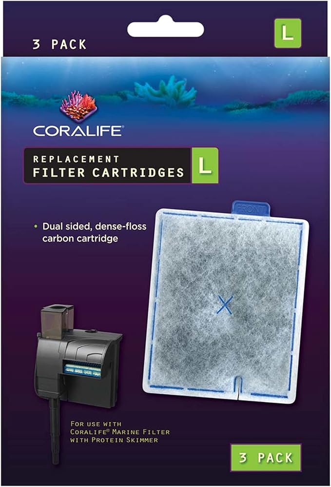 Coralife Aquarium Fish Tank Marine Salt Water Filter Cartridge, 3 Pack Coralife