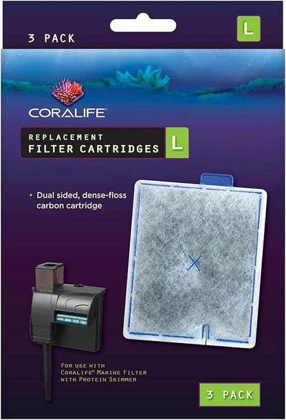 Coralife Aquarium Fish Tank Marine Salt Water Filter Cartridge, 3 Pack Coralife