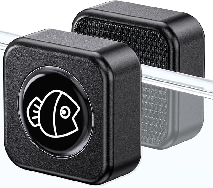 Pawfly Aquarium Magnetic Brush Fish Tank Glass Cleaner 1 Inch Mini Stain Scrubber Pads Aquarium Cleaning Tool for 1/5 Inch Thick Fish Tank up to 10 Gallons (Non-Floatable) Pawfly