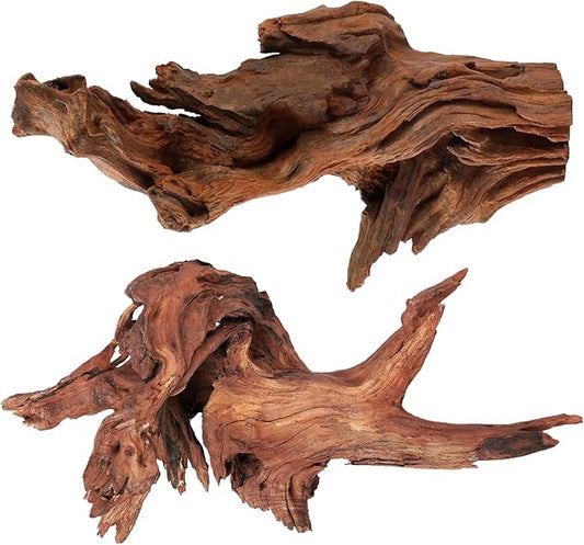 WDEFUN Natural Extral Large Driftwood for Aquarium Decor, 2-Piece 14''-18'' Driftwood for Decorations on Fish Tank, Reptiles Bearded Dragon Accessories or Air Plants WDEFUN