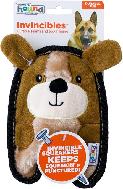 Outward Hound Durablez Tough Plush Squeaky Dog Toy, Puppy, Brown, XS - PAWPICO
