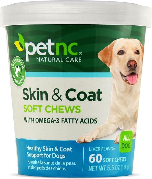 PetNC Natural Care Skin and Coat Soft Chews for Dogs, 60 Count VisitthePetnc