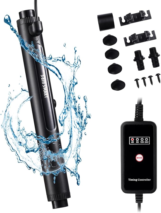 Sainsmart XpertMatic Aquarium Clean Light, High-Efficiency Fish Tank Clean Light with Timer, Submersible Light for 40-528 Gallon Fish Tank and Aquariums SainSmart