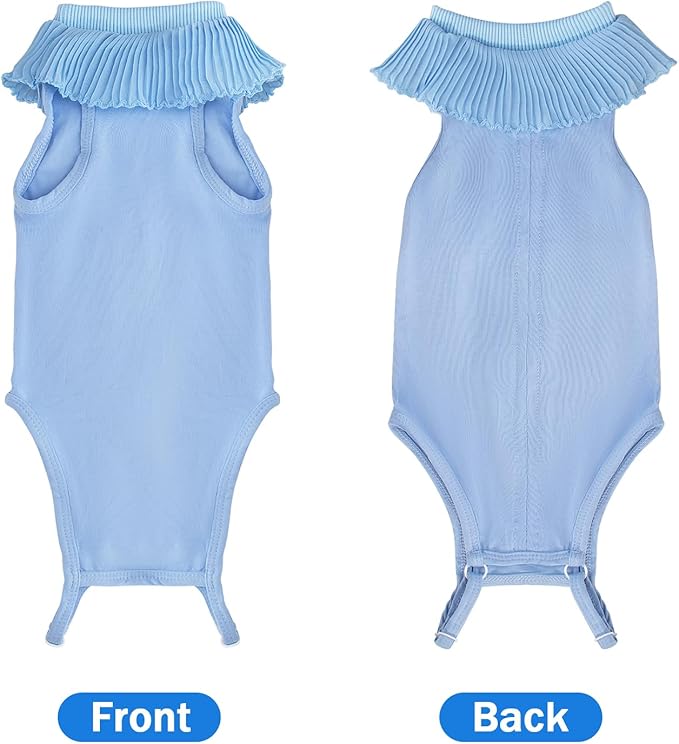 Cat Recovery Suit Cat Onesie for Cats After Surgery Female, Breathable Cat Surgery Recovery Suit for Abdominal Wounds Post-Surgery, Cat Surgical Spay Recovery Shirt for Cats Kitten Blue Large Coppthinktu