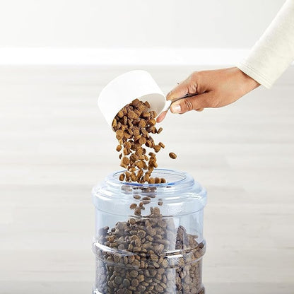 Amazon Basics Gravity Pet Food Feeder for Dogs and Cats, Small, 6-Pound Capacity, Gray - PAWPICO