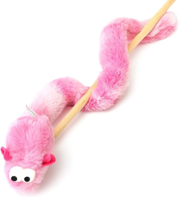 CHIWAVA 4 Packs 15 Inch Long Soft Plush Cat Toys Mice with Bell Rustle Sound Small Mouse Activity Interactive Toy - PAWPICO