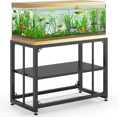 Fish Tank Stand 40 Gallon, Metal Aquarium Stand 36.5" L x 18.5" W*29.5”H, Double-Layer Storage Design, Suitable for Home and Office Use, 660LBS Capacity, Black (Tank not Included) TOCRETOARE