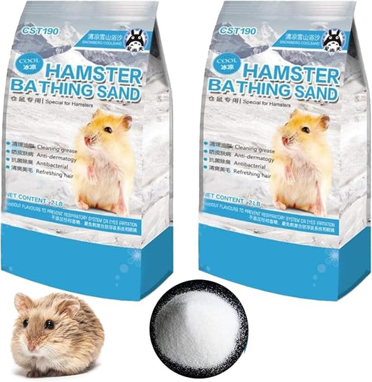 Hamiledyi Hamster Bathing Sand 4 LB Gerbil Powder Grooming Sand for Tiny Friends Farm Chinchilla Dust Bath Potty Litter Sand Hamiledyi