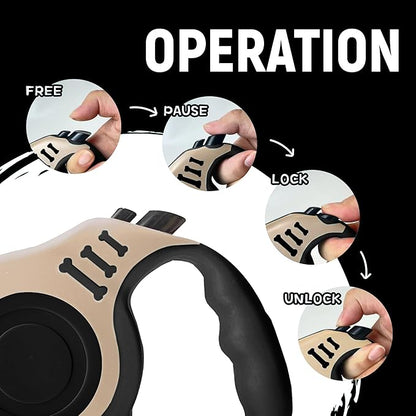 Retractable Dog Leash Automatic Telescopic Tractor Dog Tape, Pet Tape 10/16 FT Durable and Convenient, with Non-Slip Handle, Suitable for Small and Medium-Sized Dogs LIEVUIKEN