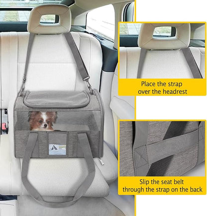 Refrze Cat Carrier for Large Cats 20 lbs, Medium Cats Under 25 lbs, Dog Carriers for Small Dogs, Soft Travel Pet Carrier for 2 Cats Small Dogs, Grey - PAWPICO