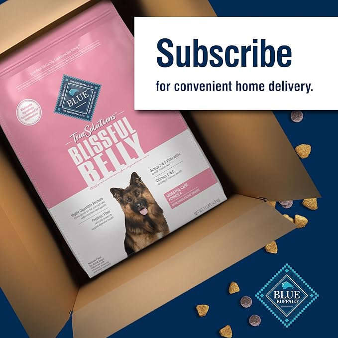 Blue Buffalo True Solutions Blissful Belly Digestive Care Natural Dry Food for Adult Dogs, Chicken, 11-lb Bag - PAWPICO